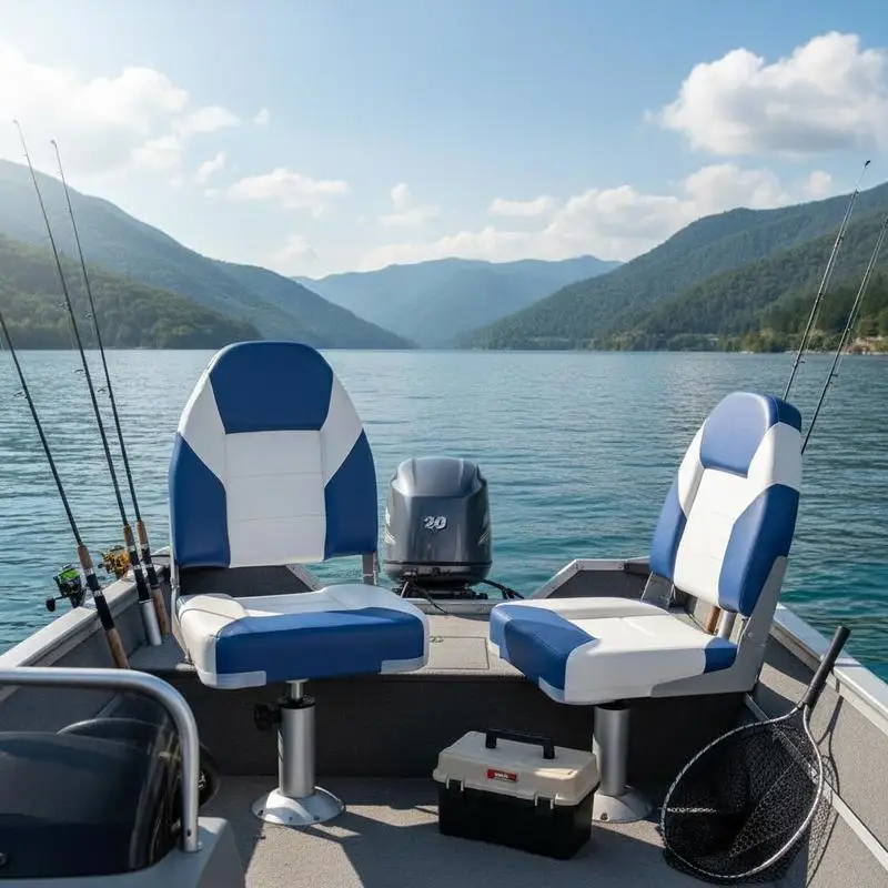 

Marine Passenger Chairs 21.85" Folding Seating 2-Pack For Fishing Sightseeing Speedboat High Back Design Thickened Sponge Padding Heavy Duty Hinges Foldable Structure Boat Supplies