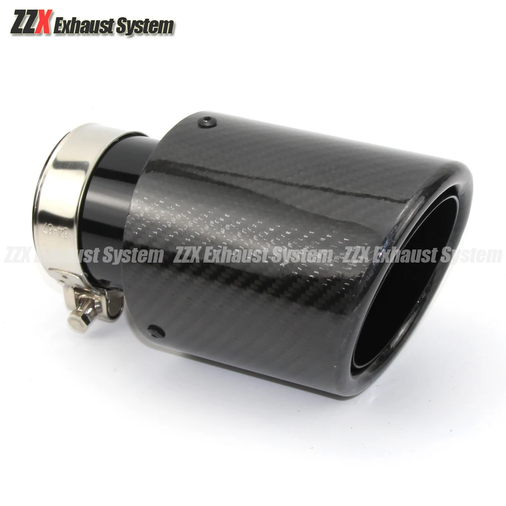 

Car accessories exhaust muffler tail-throat universal flanged bright carbon fiber black stainless steel for BMW E46 E90