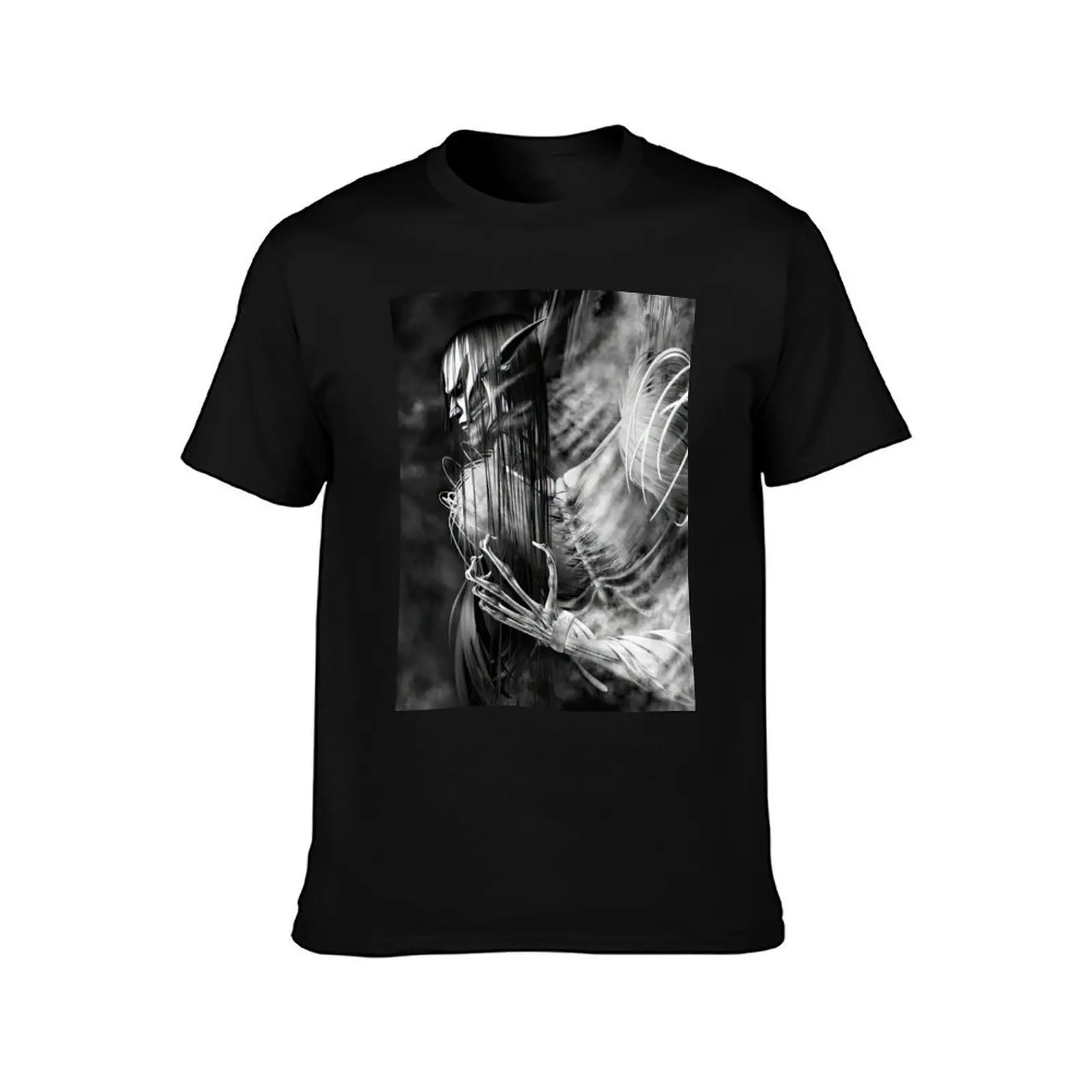 Attack in black and white T-Shirt, Summer Casual Cotton Tee, Oversized Streetwear Tops, Vintage Graphic Print, Unisex Men Women