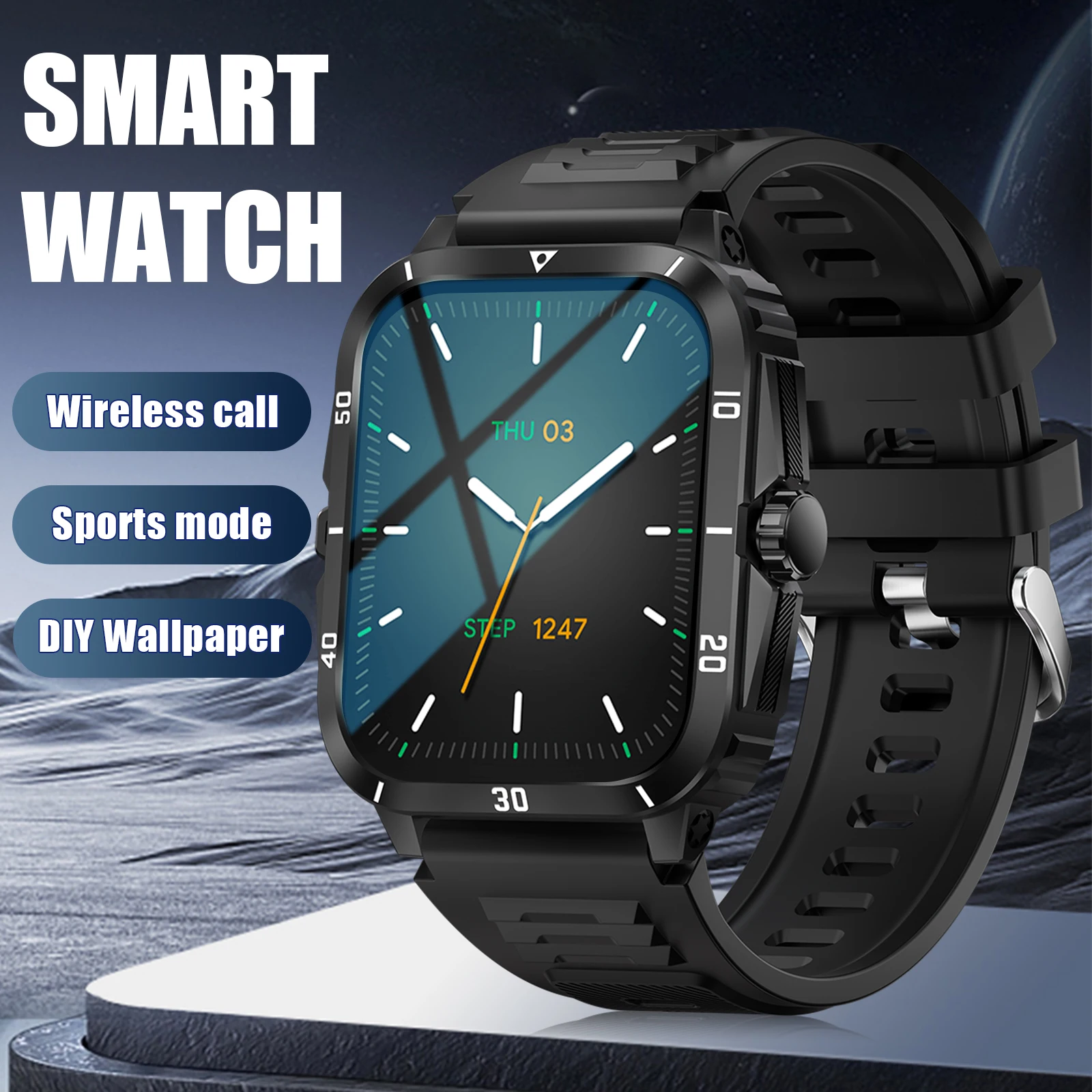 Smartwatch for men and women, 1.83 inch HD touch screen, fitness tracker with wireless call answering/dialing