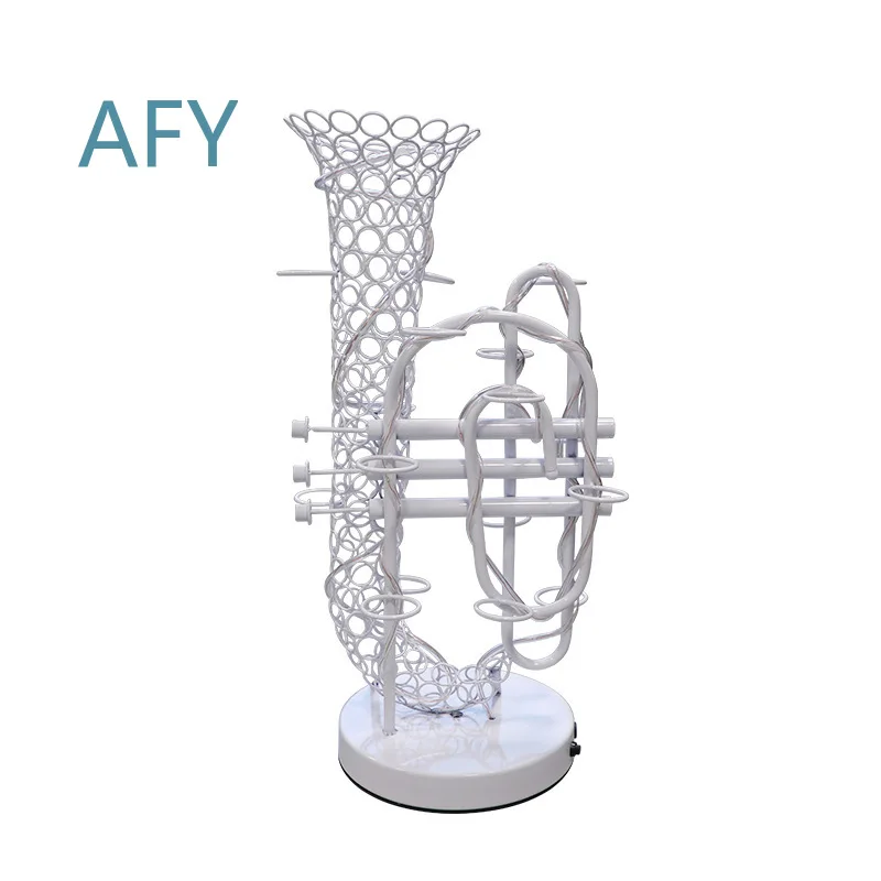 LED Charging Bar Luminous Saxophone Cocktail Holder Bullet Cup for Wine Glass for Party Bar Decoration for Nightclub for Home