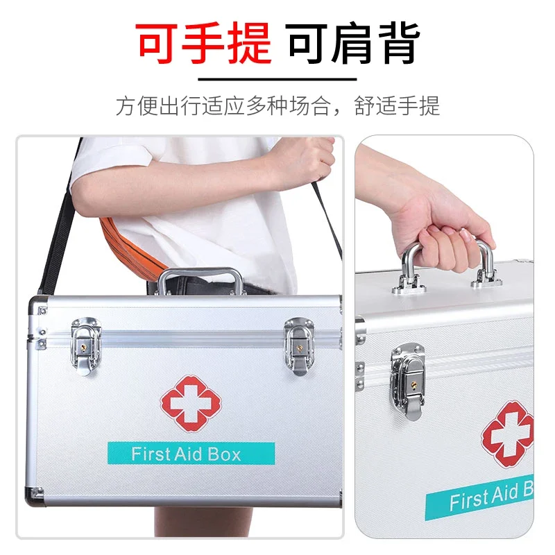 Durable Aluminum Medicine Cabinet Home & Business First Aid Box Large Multi-Layer Storage Available in 10/12/14 inch Sizes