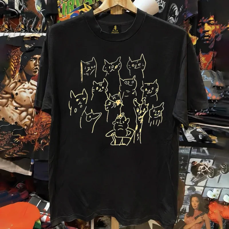Loose Fit Cotton T-Shirt Unisex Short Sleeve Double Thread UPUPXIA Hero Print Sweat Absorbent round Neck Casual Summer Top