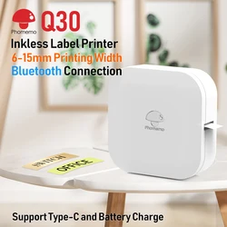 Phomemo Q30 Label Printer Wireless Mini bluetooth Thermal Printer Portable Adhesive Label Sticker Printer Machine Home Office