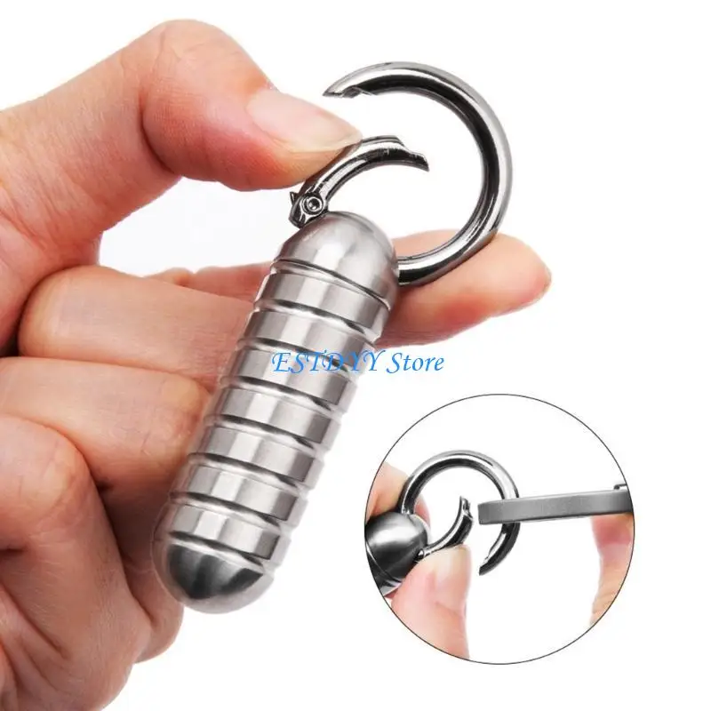 

G6DE Titaniums Alloy Waterproofs Pills Box Keychains Pocket Pills Case Small Bottles Container for Outdoor Travel