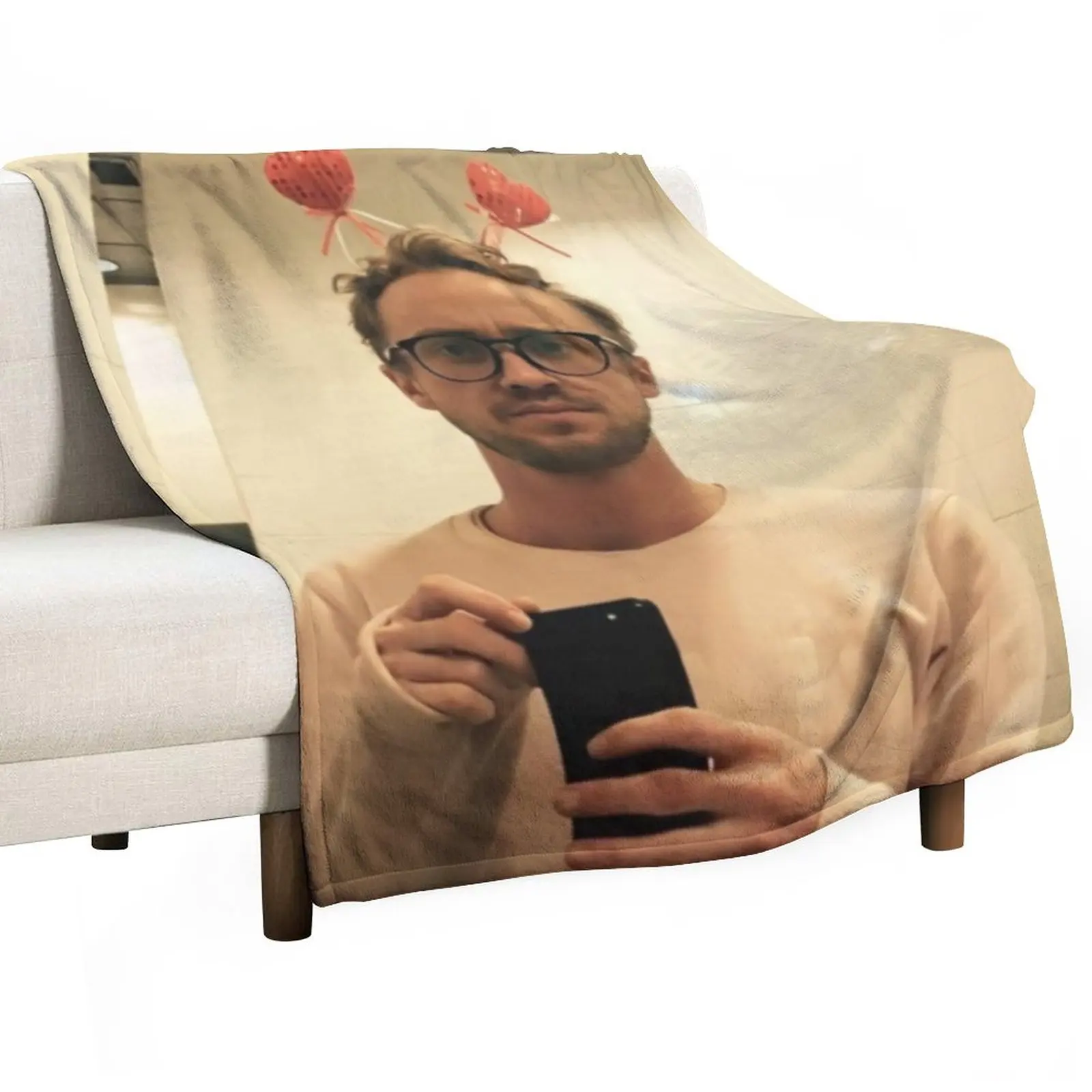 tom felton blanket Throw Blanket valentine gift ideas Luxury St Blanket Soft Plaid on the sofa