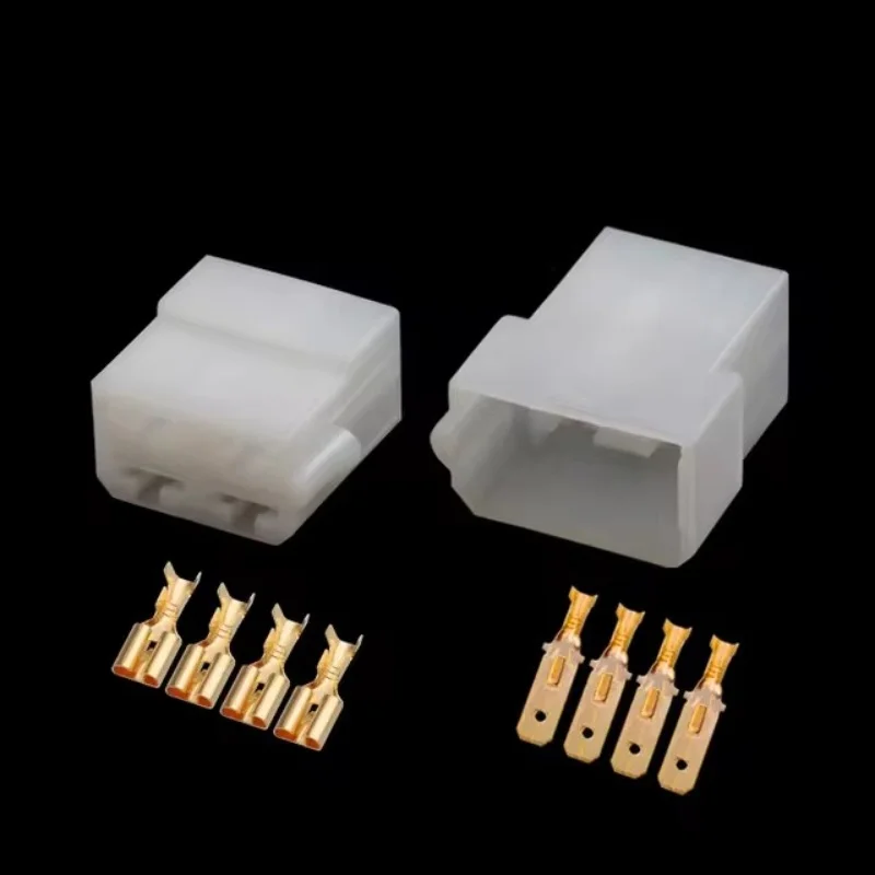 4 Pin Oxygen Sensor Inserts White Plastic Connectors With Terminals DJ70411-6.3-11 / 21 4P Automotive Connectors