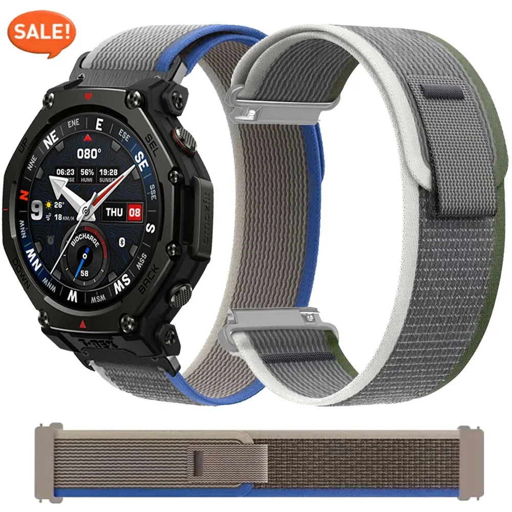 22/20 mm Trail-Nylonarmband für Amazfit Helio Balance 2-1/Bip 6/Active 2 Sports, bequemes Armband für Amazfit T-REX3 Pro 48 mm 44 mm