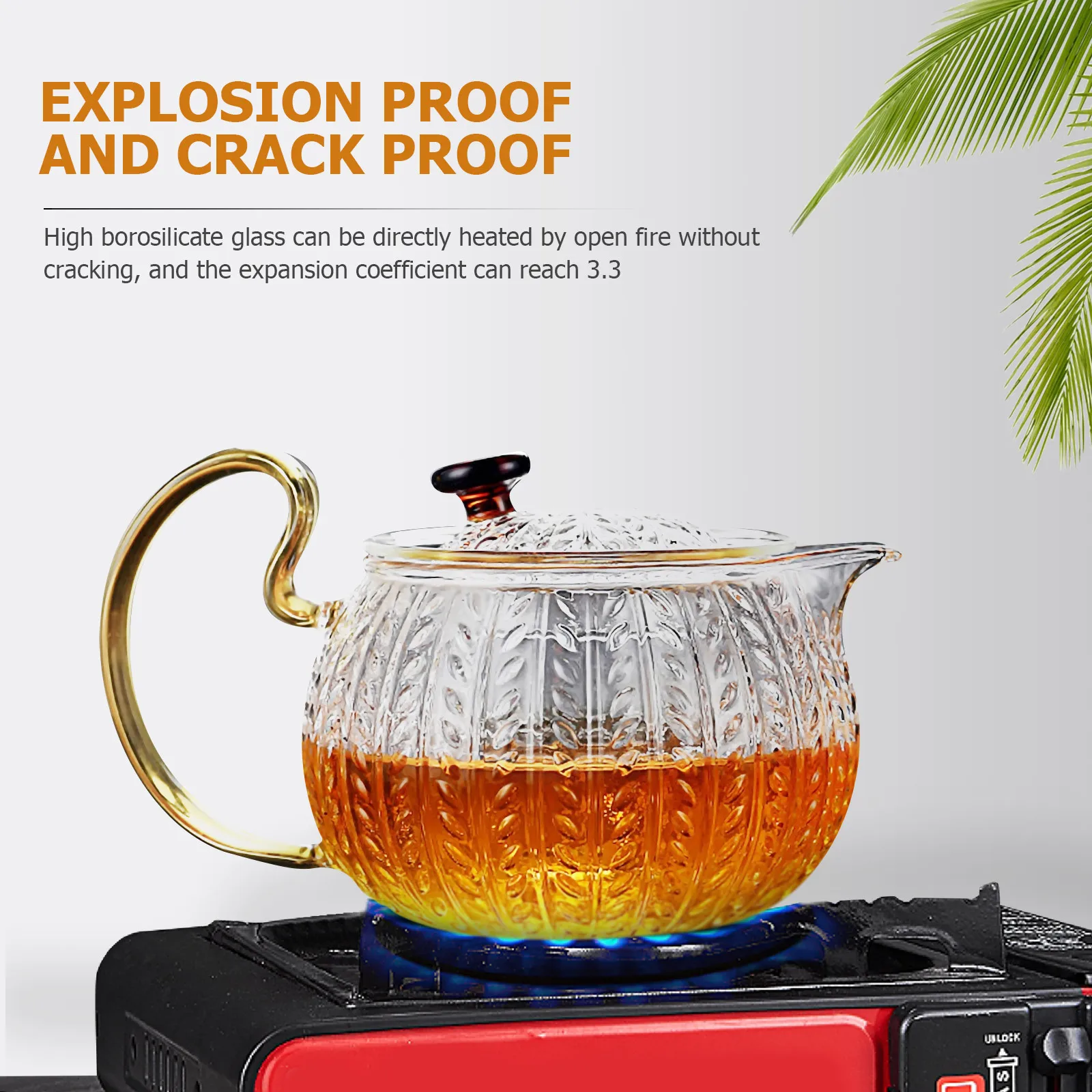 

1Pcs Heat-Resistant Glass Teapot Transparent Tea Pot with Infuser for Household Office Use Heat-Resistant Glass Teapot