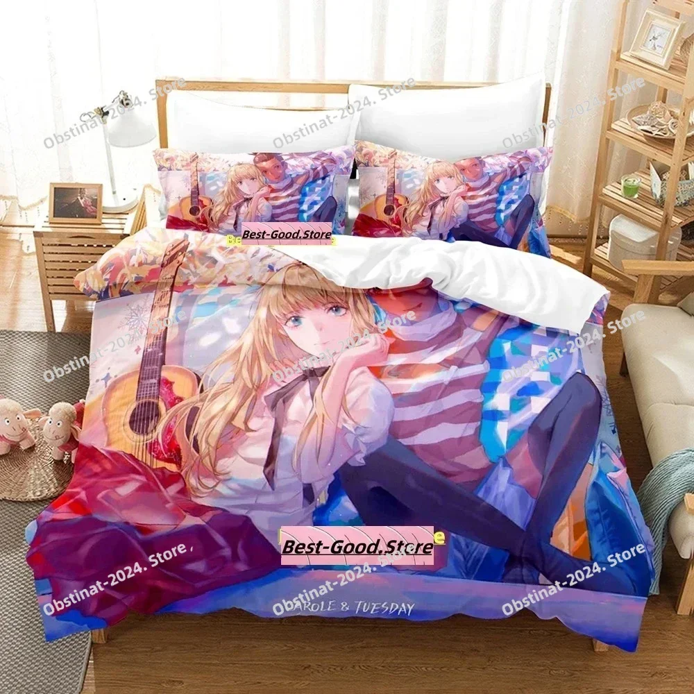 

2024 Carole & Tuesday Bedding Set Single Twin Full Queen King Size Bed Set Adult Kid Bedroom Duvetcover Sets Anime Bed Sheet Set