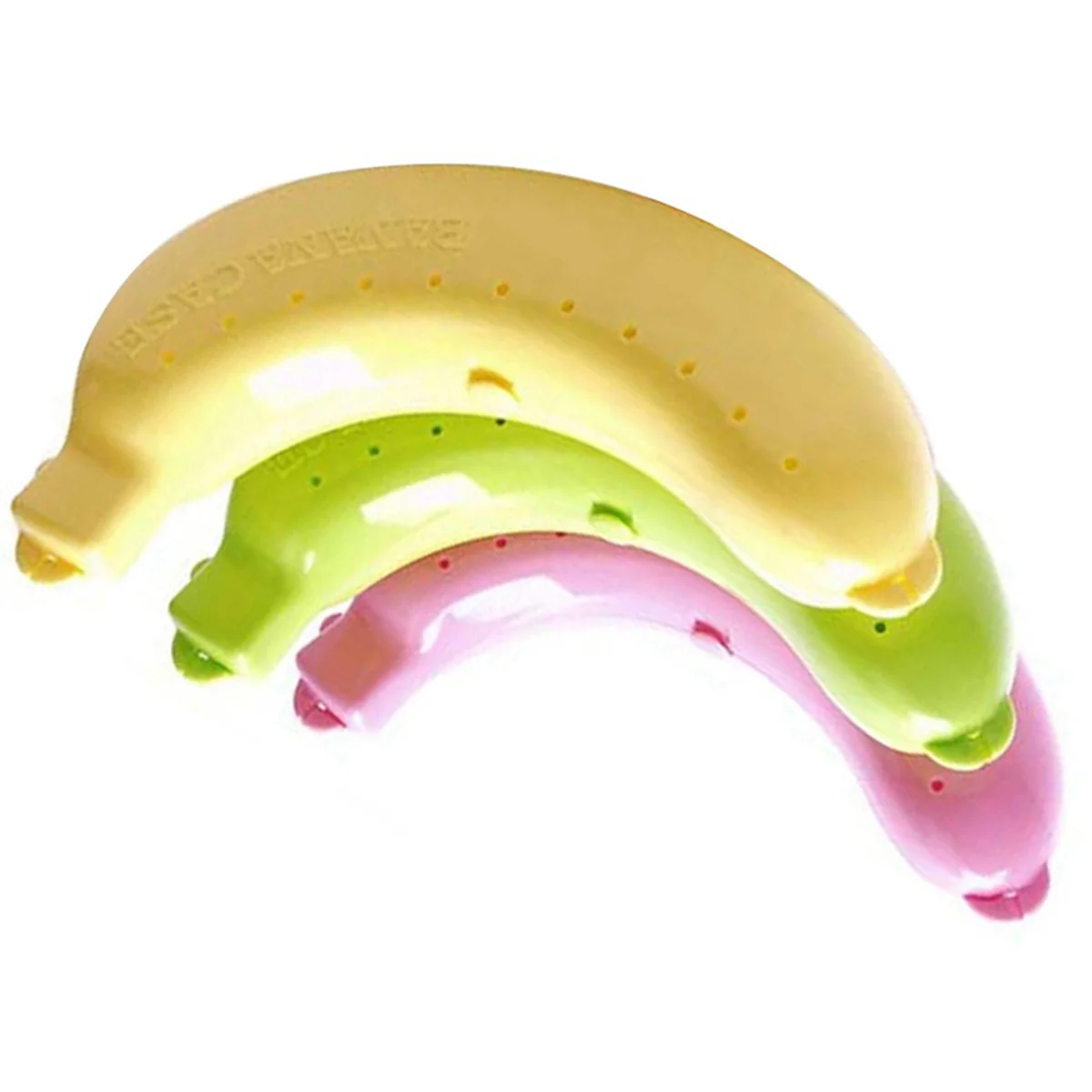 3X Cute Fruit Banana Protector Box Holder Case Lunch Container Storage Banana Case Kitchen Tools Plastic