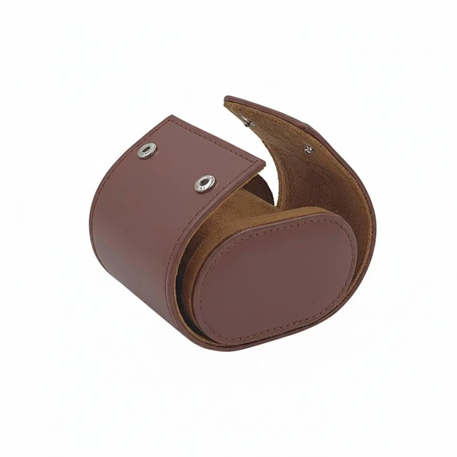 Portable Travel Watch Case PU Leather Holder for Men Women Single Watch Storage Cylinder Protective Pouch