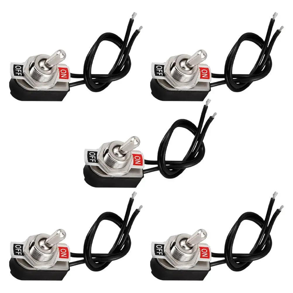 

5 PCS Rocker Switch Marine Toggle Switches Automotive Mini Atv Light Plastic on off