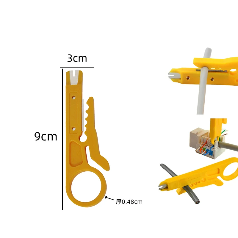 노란색 와이어 스트리퍼 및 절연 압착 단자, 도장 와이어 커넥터 스페이드 단자 세트, 2.8mm, 4.8mm, 6.3mm