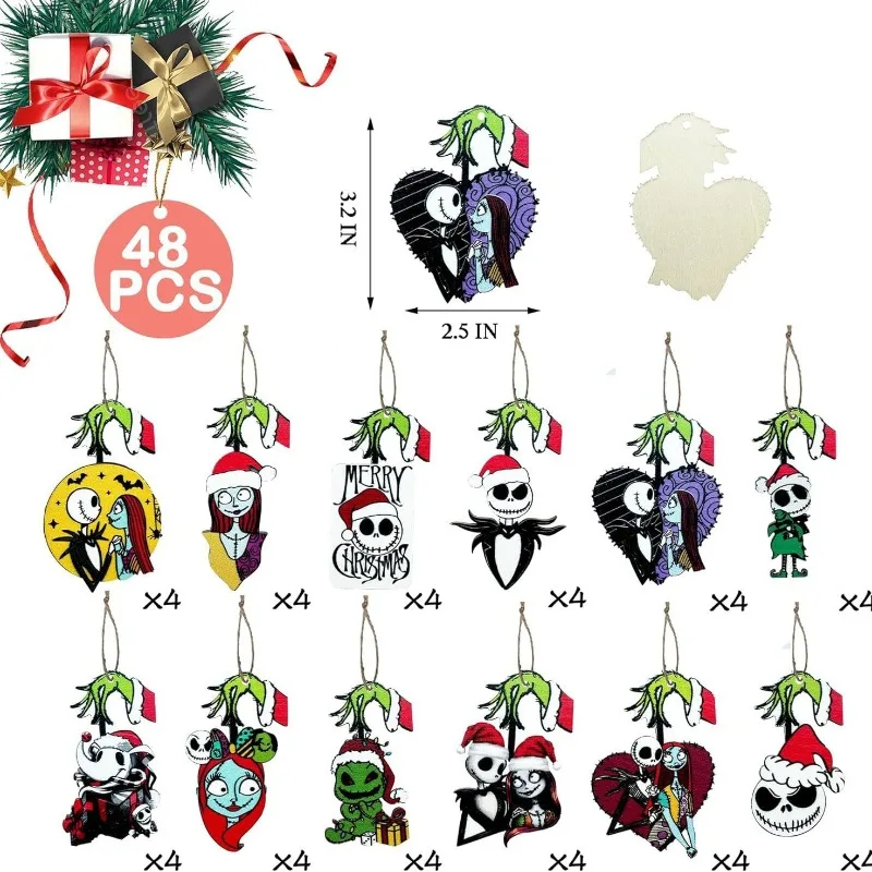12–23 Stück/Set DisneyThe Nightmare Before Christmas Jack und Sally Party-Anhängerdekorationen, Weihnachts- und Halloween-Dekorationen