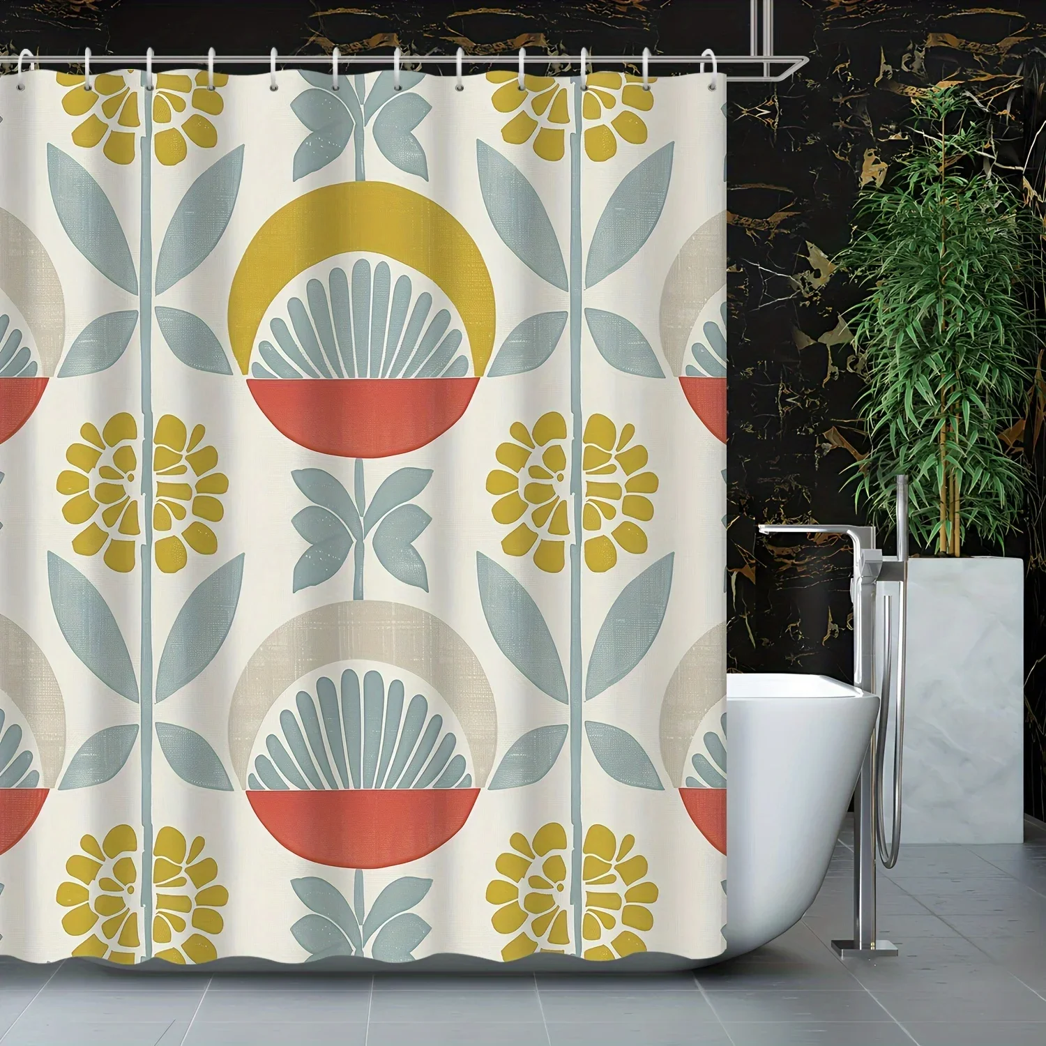 

Занавеска для душа «Причудливый лесной кролик» — белые кролики, красочные птицы, дизайн «Зачарованный лес», 72x72 дюйма, 12 крючков, полиэстер