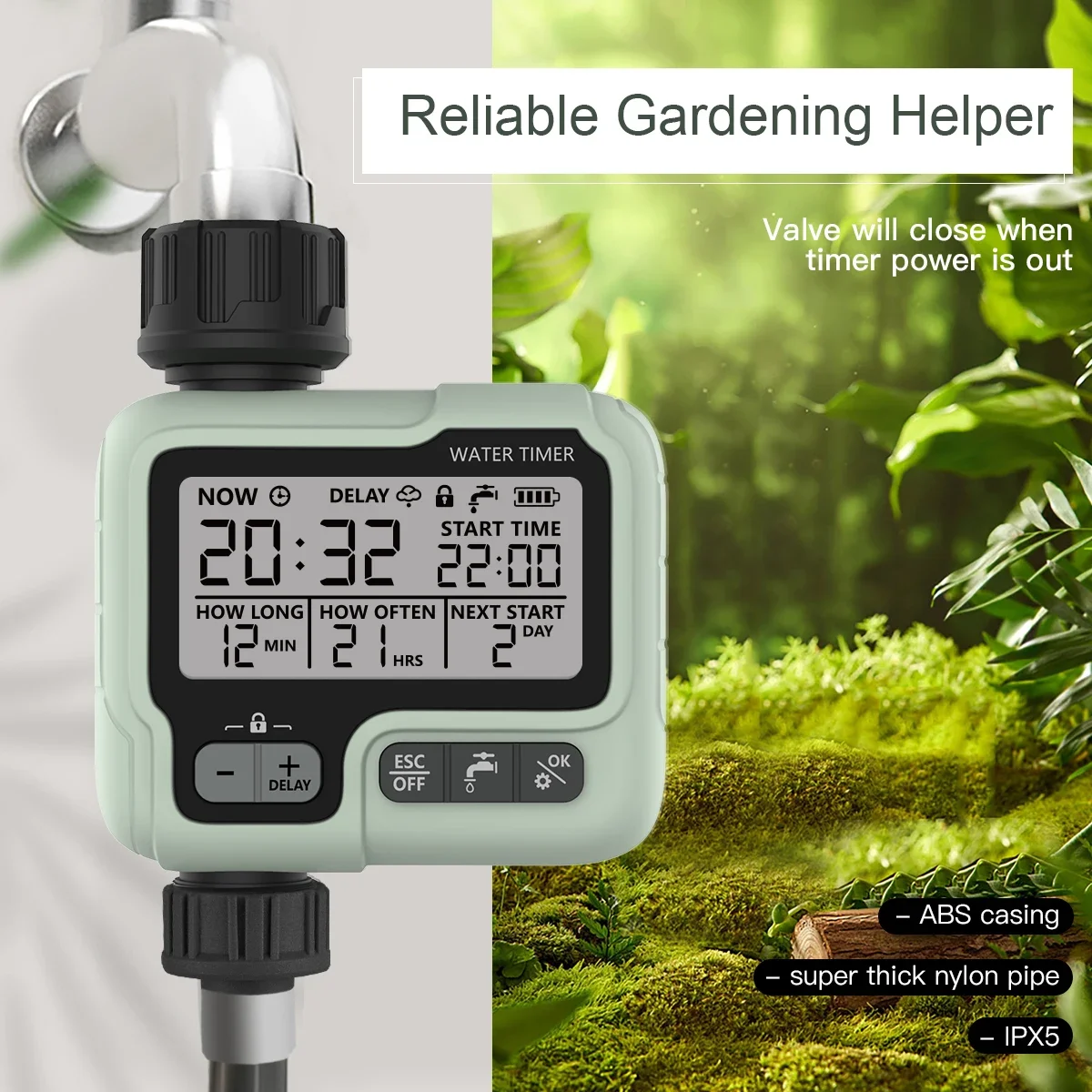 

Automatic Water Timer Garden Digital Irrigation Machine Intelligent Sprinkler Outdoor Use to Save Water &Time