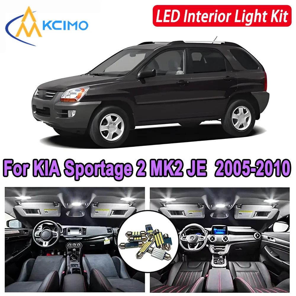 

For KIA Sportage 2 MK2 JE 2005 2006 2007 2008 2009 2010 Premium Bright LED Interior Dome Map Trunk Light Kit New Car Led Lamps