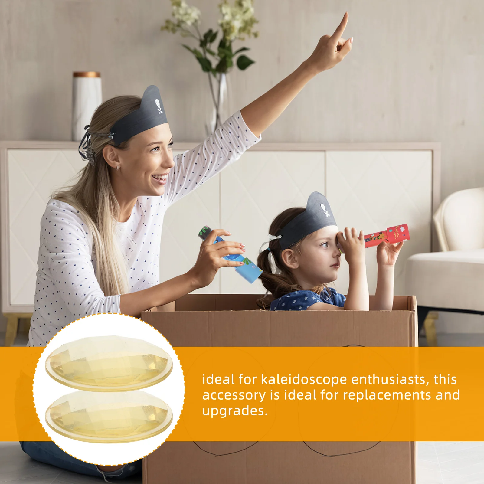 6-delige veelzijdige caleidoscooplens, helder prisma, hoge resolutie, kleurrijk, doe-het-zelf-materiaal, set caleidoscoopmateriaal