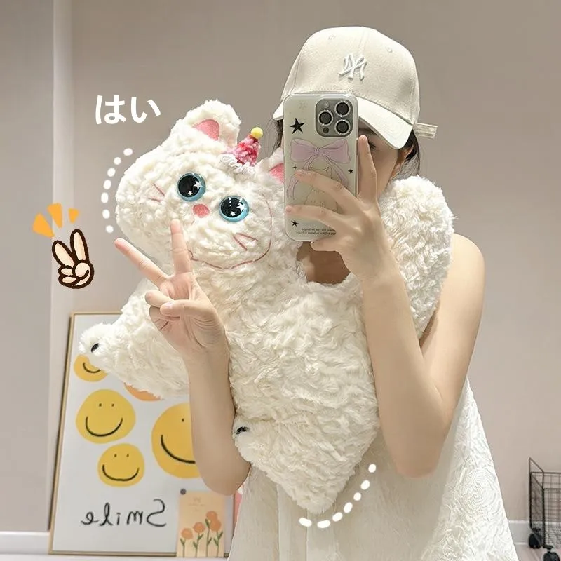 ふわふわ可愛いクッキーキャットぬいぐるみ、家のソファクッション、小さな子猫人形、猫の背景画像、ペット用品、犬のおもちゃ、音が鳴る