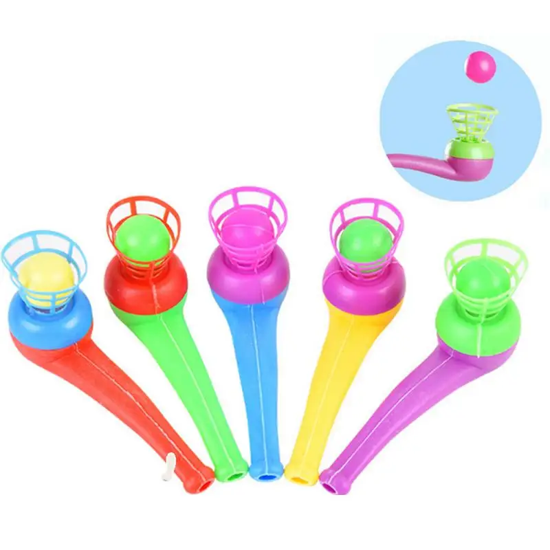 5pcs Suspended Blow Pipe Blow Ball Rod Game Montessori Toys Balancing Blowing Game Floating Blowing Ball For Child Toys