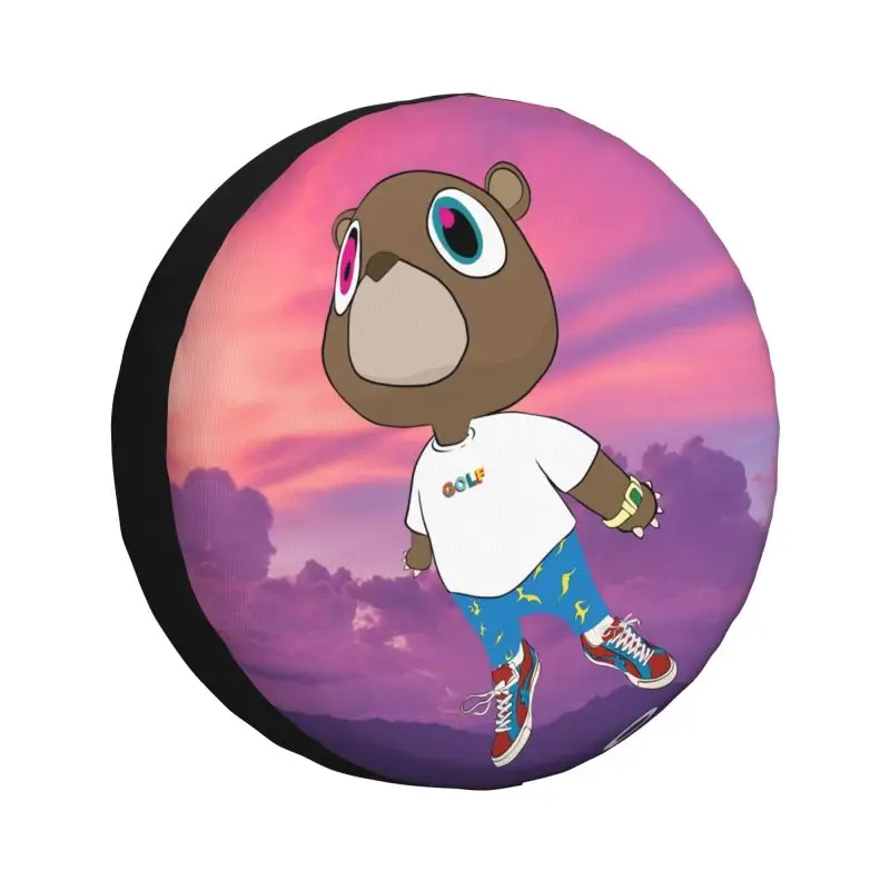 Custom Kanye West Graduation Bear Spare Tire Cover for Honda CRV Jeep RV SUV 4x4 Car Wheel Protector Covers 14