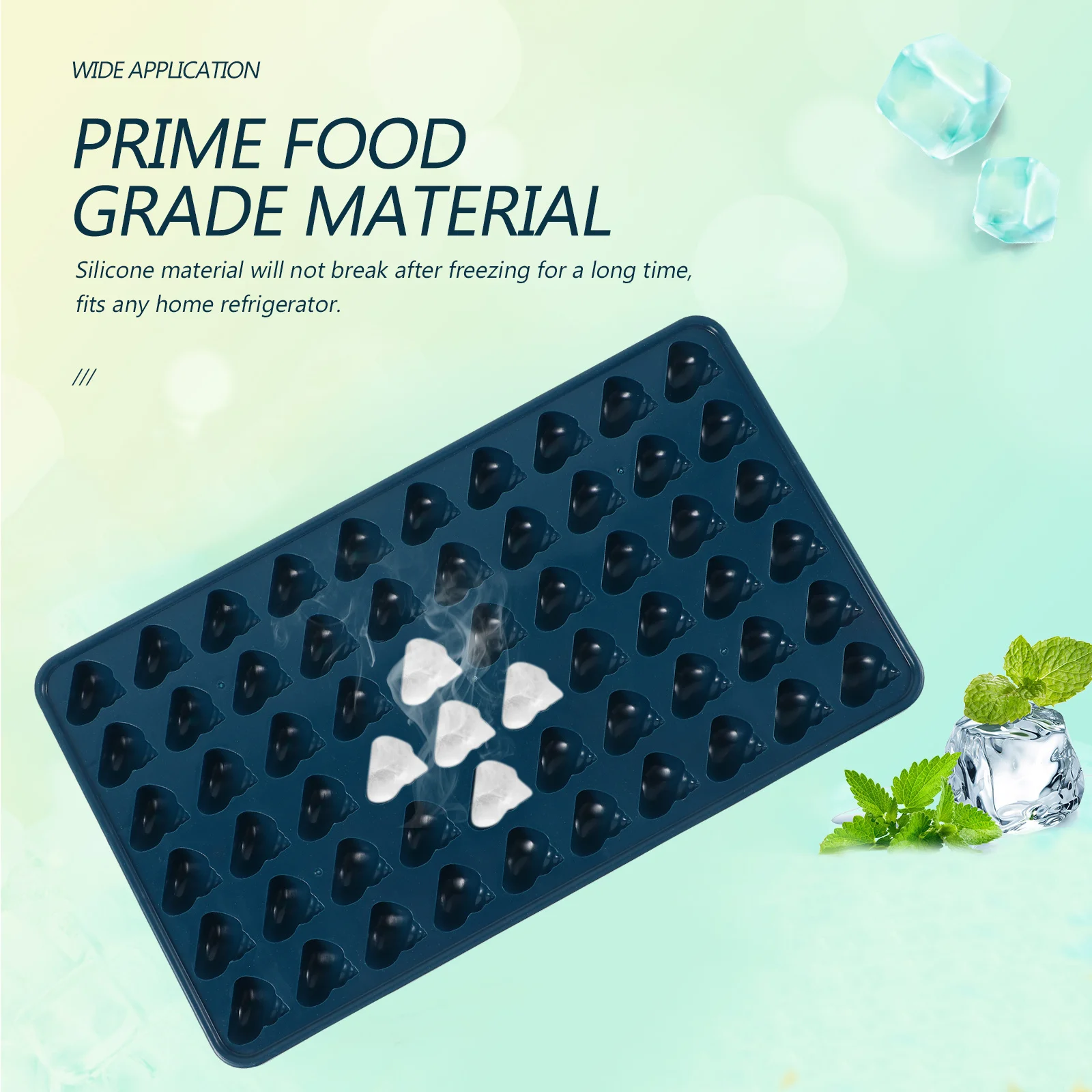 

3pcs Conch Shaped Maker 60-Cavity For Whiskey Cocktail Pp Freezer Tray Kitchen Mold Beverage Mold Trays Small Ice Cube Trays Ice