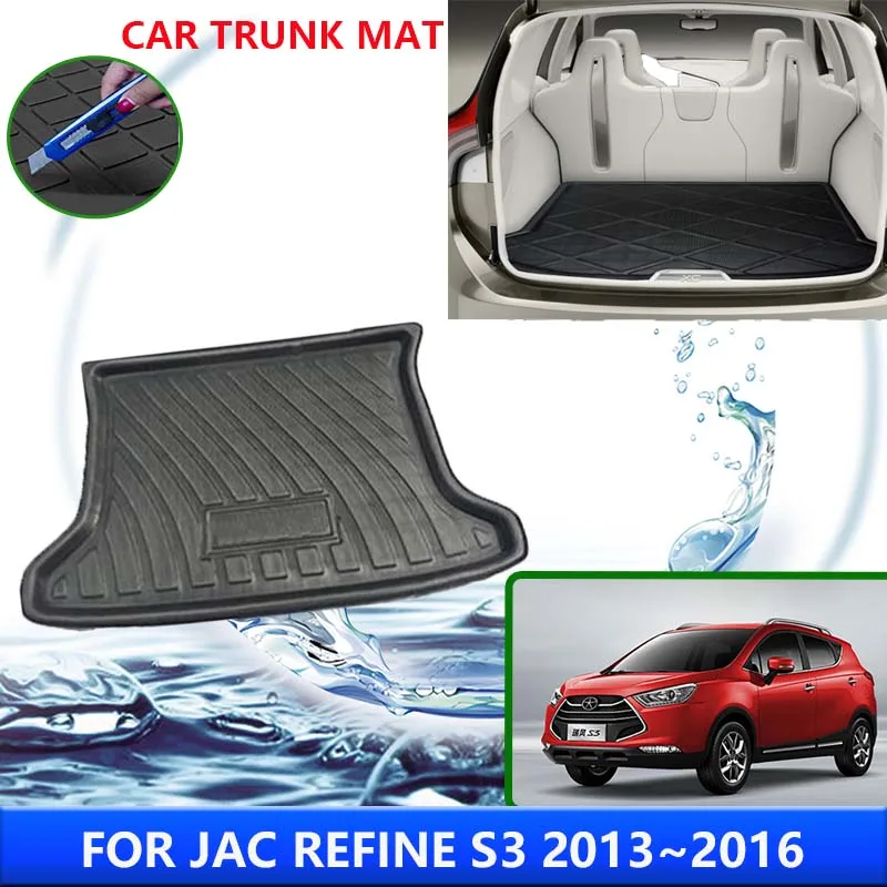 

Car Trunk Mats for JAC Refine S3 Heyue S30 DR4 T50 2013~2016 Storage Tray Pad Cargo Liner Covers Rear Luggage Carpet Accessories