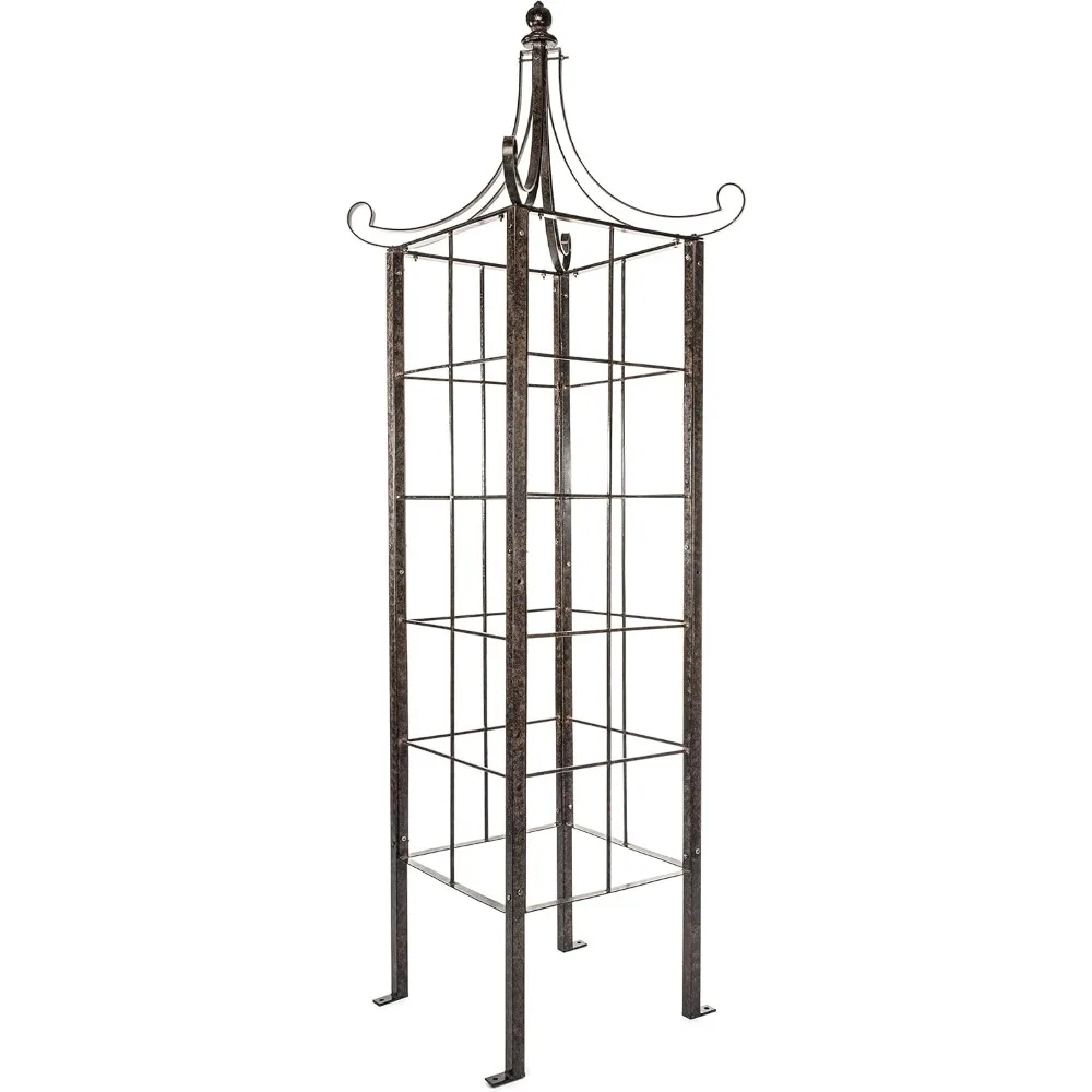 

Trellis Obelisk for Climbing Plant Large Garden Wrought Iron Ornamental for Patio Deck