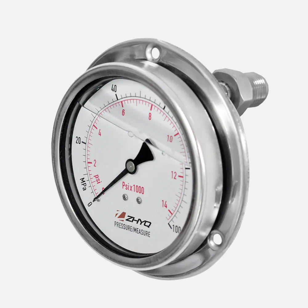 High Precision Shockproof Stainless Steel Diaphragm Axial Pressure Gauge