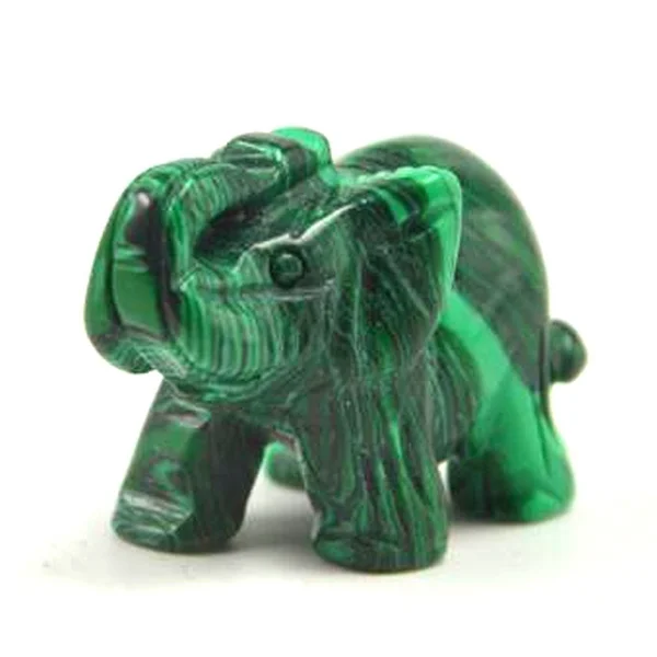 

New Green High Quality Malachite Elephant Carving Handmade Gifts