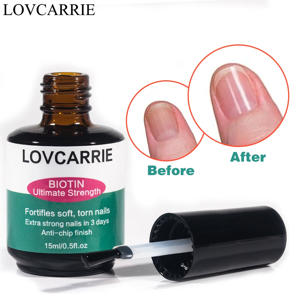 Lov carrie Biotin ultimative Nagel verstärker extra starke Nägel Wachstums öl Anti-Chip-Finish natürliche trockene Maniküre Reparatur Nägel Kunst