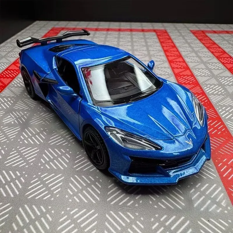 

1:36 Chevrolet Corvette Z06 2023, модель спортивного автомобиля из сплава, литье под давлением, металлический супергоночный автомобиль, модель автомобиля, имитация детских игрушек, подарок