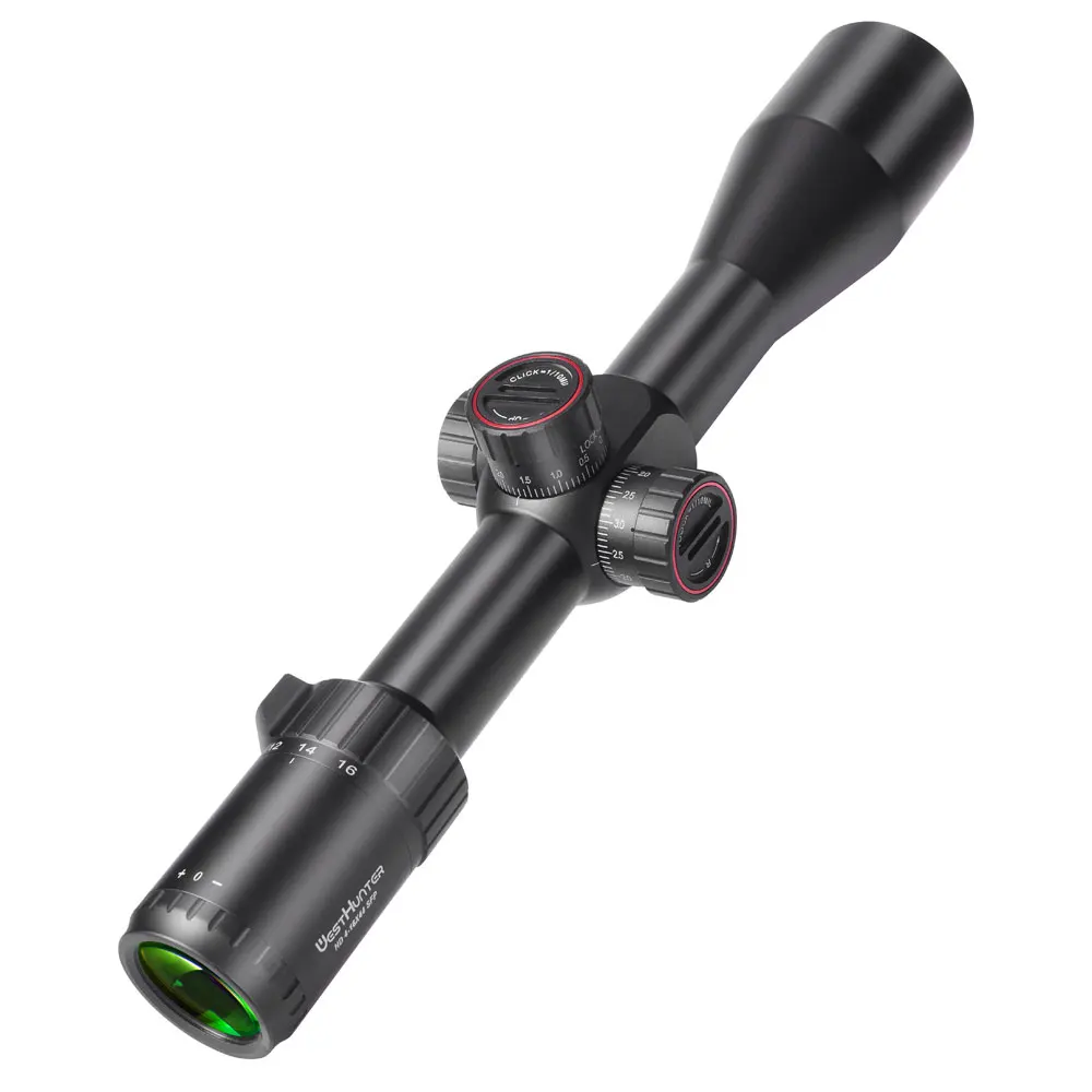 Imagem -03 - Westhunter-tactical Hunting Riflescope Âmbito Sfp Parallax Vidro Roda Retículo Gravado Vistas Ópticas Tiro ao Alvo hd 416x44