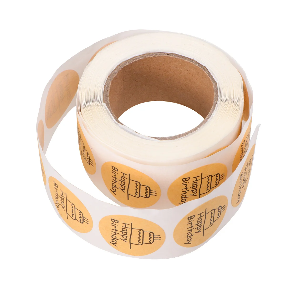 1 Roll Happy Birthday Seal Sticker DIY Self-Adhesive for Baking Packaging Gift Wrap Label Round Label Seal Sticker