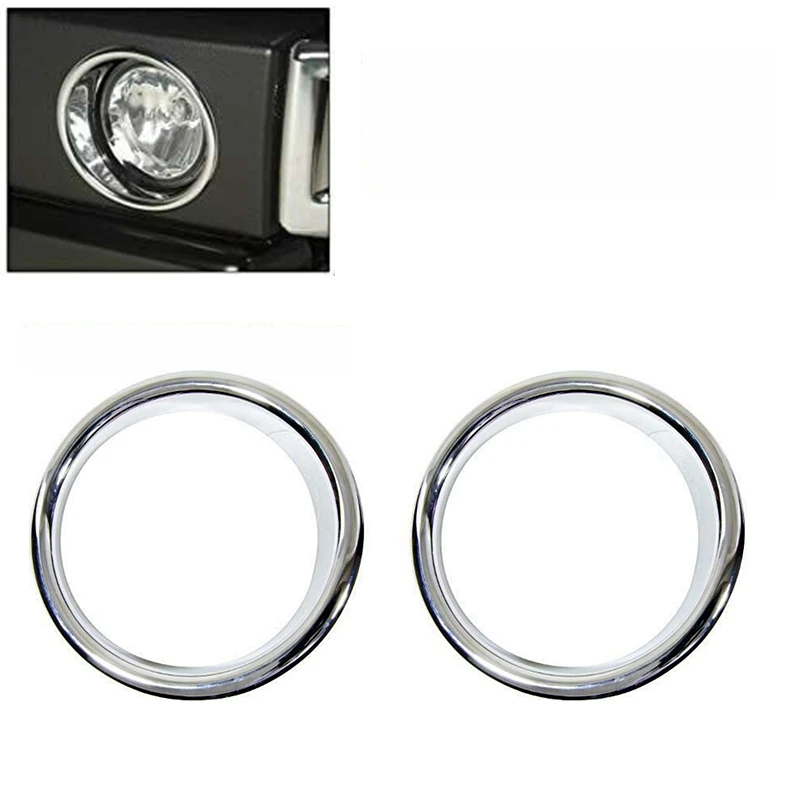 Car Chrome Fog Light Lamp Trim Covers For HUMMER H2 2003-2010