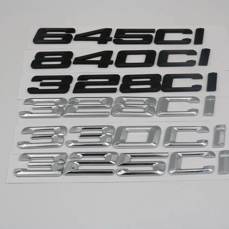 Chrome Black Car Badge Nameplate Styling Trunk Letter Emblem Logo Sticker For 3series E46 325ci 328ci 330ci 335ci 645ci 840ci view 2