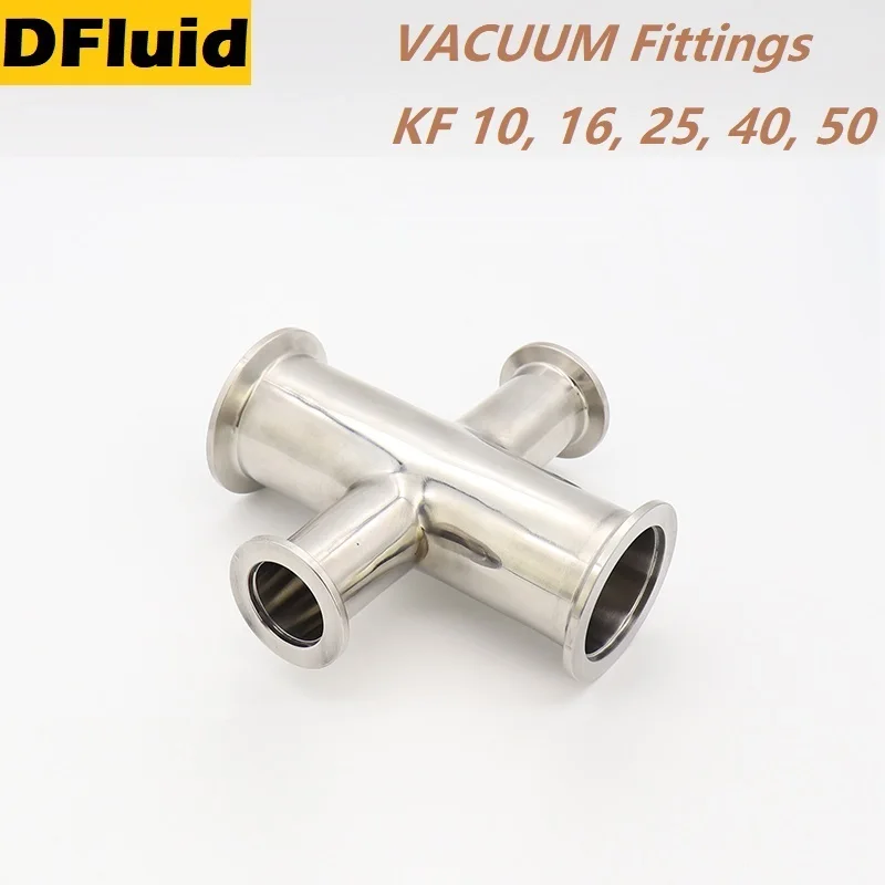 

304 Stainless Steel KF10/16/25/40/50 REDUCER CROSS VACUUM Fittings High Quality Quick Flange Fittings For VACUUM Pumps Pipeline