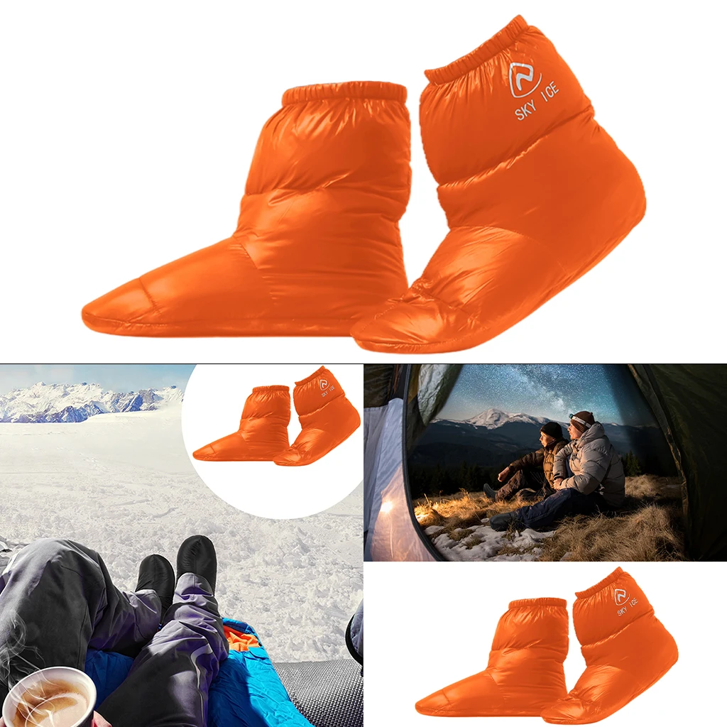 Winter Down Slippers 90% Witte Eendendons Mannen Vrouwen Warm Booties Schoenen Cover Sok Outdoor Wandelen Voeten Schoenen Warme Laarzen covers