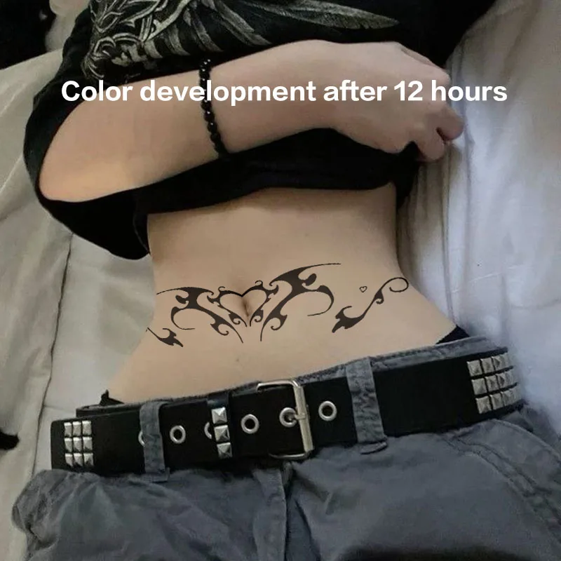 Sexy Succubus Herbal Juice Tattoo Sticker Fake Tatto for Women Men Half Arm Waterproof Temporary Tattoos Cheap Hotwife Y2K Art