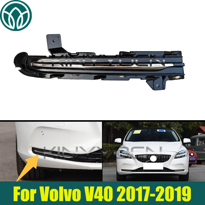 

Car Front Bumper Cover Trim For Volvo V40 2017-2019 Fog Lamp Cover Bezel Replacement