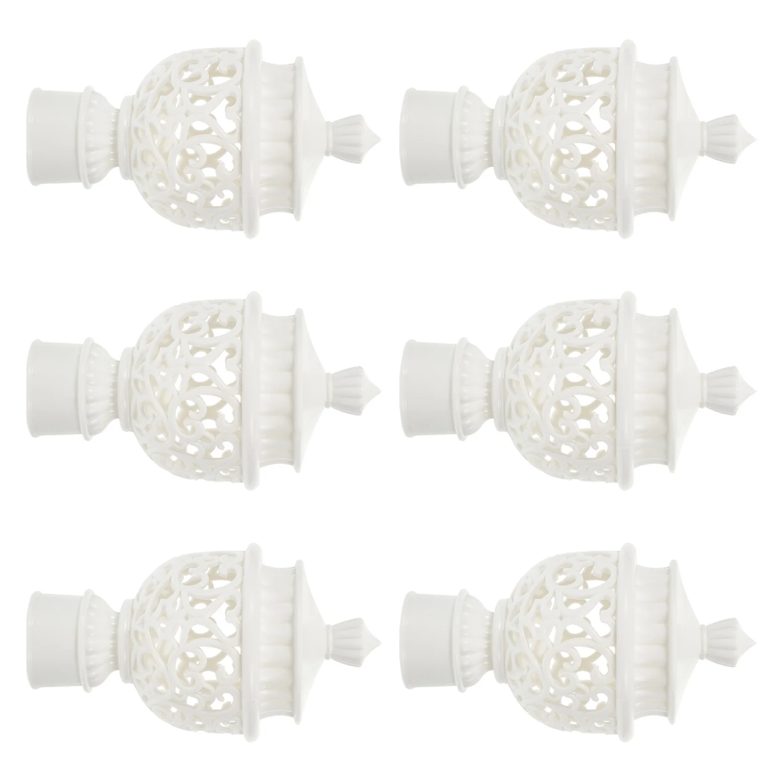 6 قطعة قضيب الستارة Finials Abs المواد ارتداء مقاومة التصميم الحديث ديكور المنزل استبدال ملحق ثنى قضيب المكونات النهائية