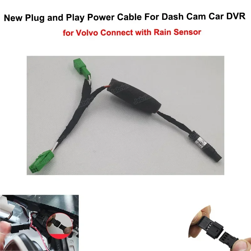 Plug and Play Rain Sensor Power Cable for Car DVR Dash Cam Video Recorder for Volvo XC60 XC90 XC40 S60 S90 V60 V90 V70 V40