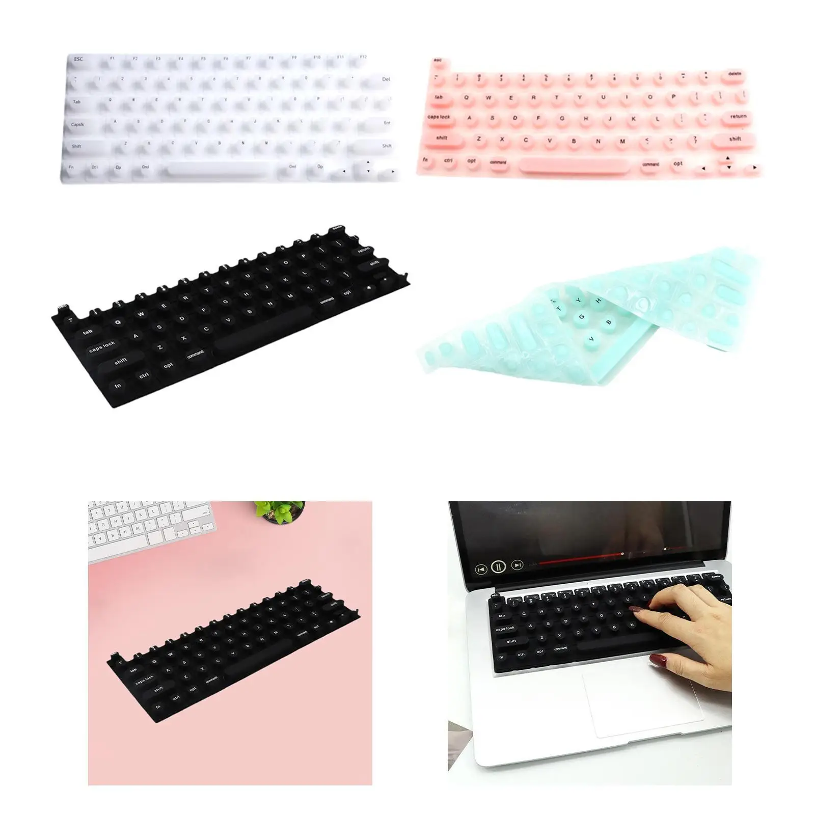 Film de protection en silicone pour clavier Nail Art, couverture anti-poussière universelle, pour ordinateur portable, en forme de cœur, prédire