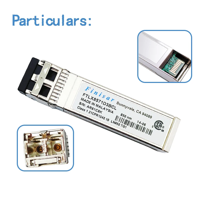 โมดูลออปติคอล10g แบบดั้งเดิม FTLX8571D3BCL Finisar8571ไฟเบอร์แบบสองโหมดที่เข้ากันได้กับ TPH3C ของ Hengshun