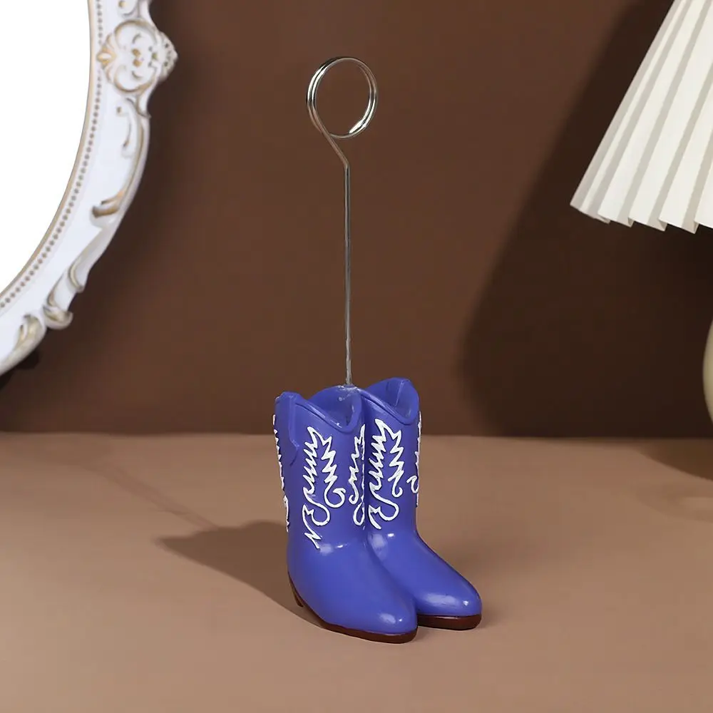 Simpatico ornamento colorato per stivali, portacarte personalizzato fatto a mano, artigianato in resina, supporto per morsetto per appunti, anniversario di matrimonio