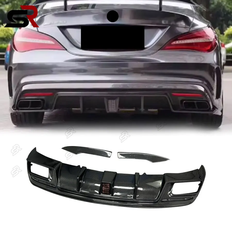 Mercedes-Benz CLA-Class W117 CLA200 CLA200 CLA250 CLA250 CLA260 CLA45 AMG Carbon Fiber Rear Bumper Diffuser Splitter 2013-2018