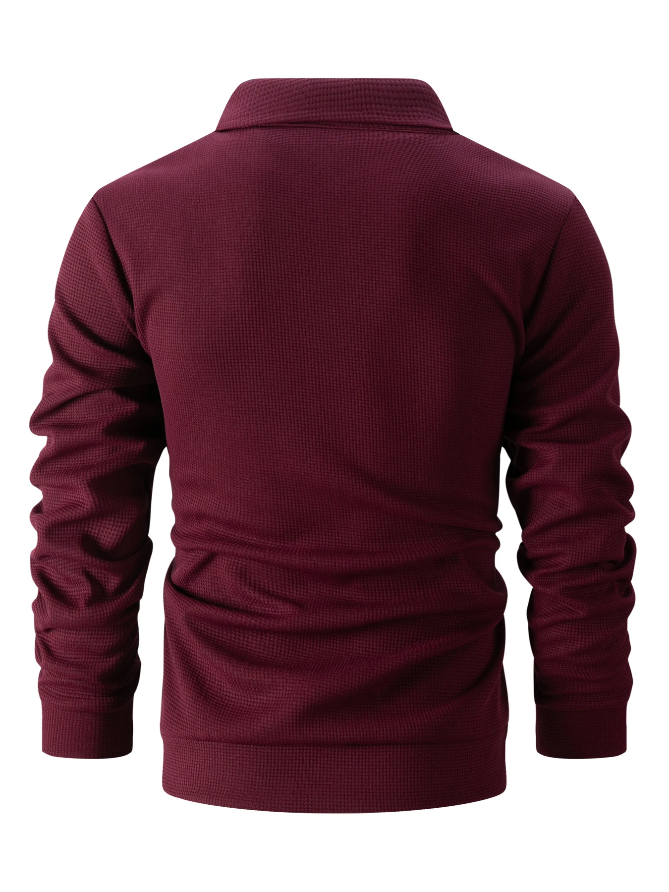 Herren-Waffelstrickjacke mit Knöpfen und Reißverschluss – Langer, lässiger Mantel mit Reißverschluss und Reißverschlusstaschen – unverzichtbar für Einkäufe und Verabredungen – Detail 19