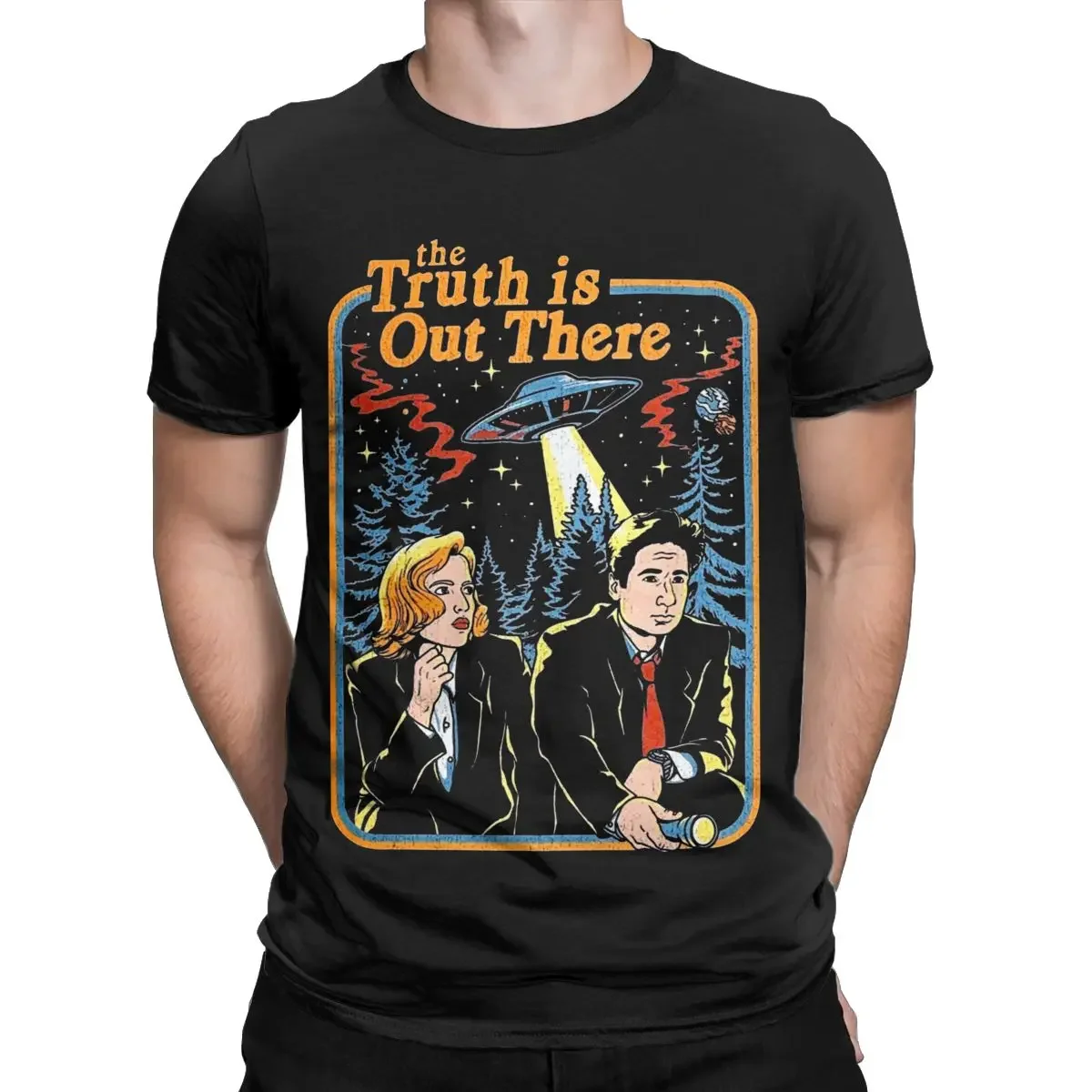 Men The X Files The Truth Is Out There T Shirt Cartoon Pure Cotton Clothing Cool Crew Neck Tee Shirt Plus Size T-Shirt