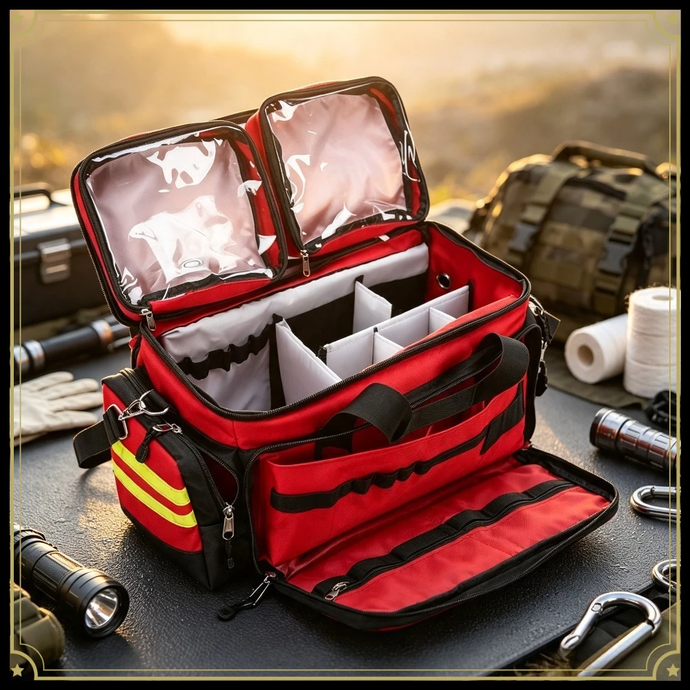 Large Capacity Waterproof Medical Bag, Emergency Rescue First Aid Kit for Outdoor and Home, Portable Visiting Doctor Bag